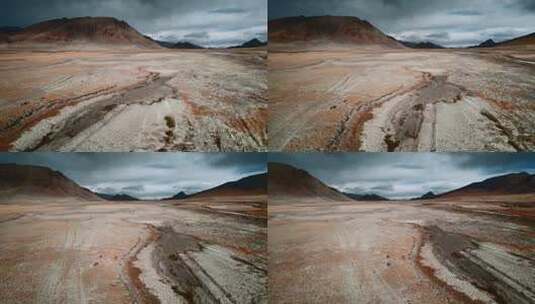 西藏旅游风光219国道盐碱湖底高清在线视频素材下载