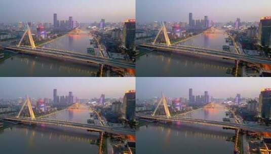 4k 航拍宁波老城城市夜景高清在线视频素材下载