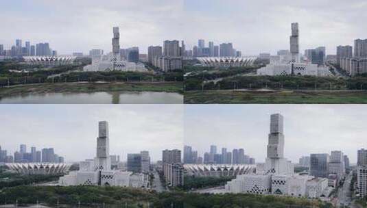 广东省佛山市东平新城坊塔的城市环境高清在线视频素材下载