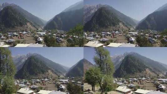巴基斯坦在山谷的居民区高清在线视频素材下载
