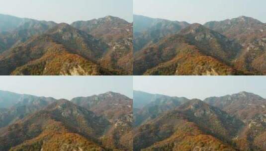 航拍秋季北京喇叭沟门景区的群山高清在线视频素材下载