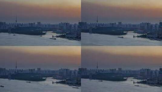 日转夜 城市延时 长江高清在线视频素材下载