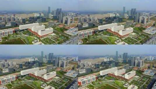 航拍浙江省第一人民医院总部高清在线视频素材下载