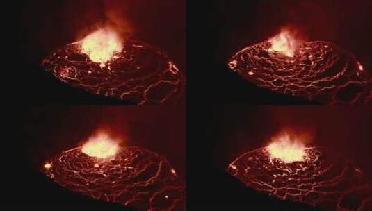 火山在夜间爆发高清在线视频素材下载