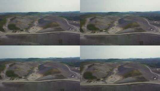 无人机航拍山顶煤矿上空高清在线视频素材下载