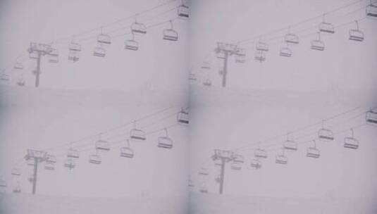 冬季空中的缆车高清在线视频素材下载