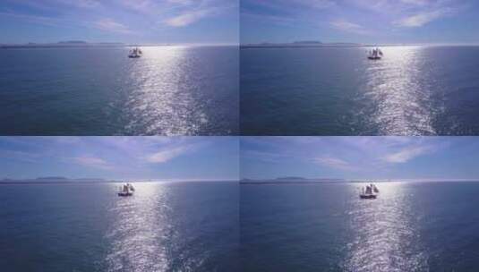 海洋上行驶的帆船高清在线视频素材下载