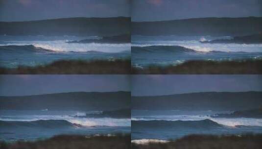 海浪击打着礁石高清在线视频素材下载