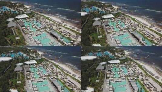 墨西哥金塔纳罗奥海滩俱乐部里维埃拉玛雅的鸟瞰图。高清在线视频素材下载