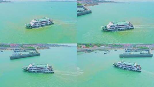 航拍福建莆田湄洲岛风光拍摄高清在线视频素材下载