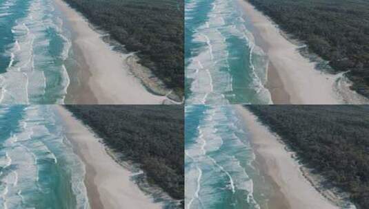 海边浪花沙滩航拍高清在线视频素材下载