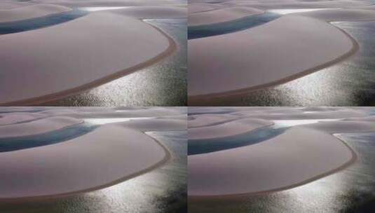 巴西标志性的雨水湖和沙丘。Lencois Maranhens巴西。高清在线视频素材下载