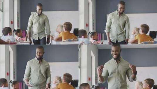 非裔男老师在课堂上的视频高清在线视频素材下载