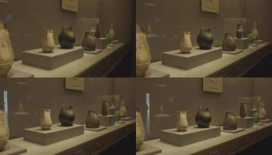 博物馆展示辽代多种瓷器高清在线视频素材下载