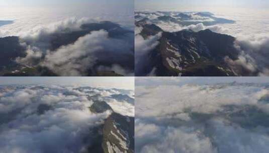 云海上空的山脉高清在线视频素材下载