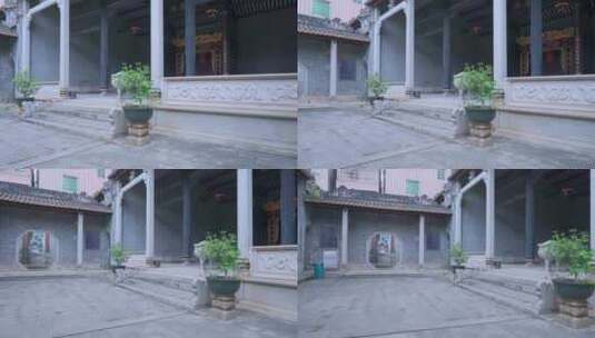 广州海珠小洲村简氏宗祠传统中式老建筑庭院高清在线视频素材下载