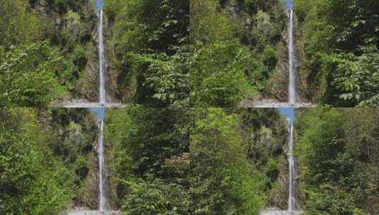大山深处的瀑布美丽风景高清在线视频素材下载