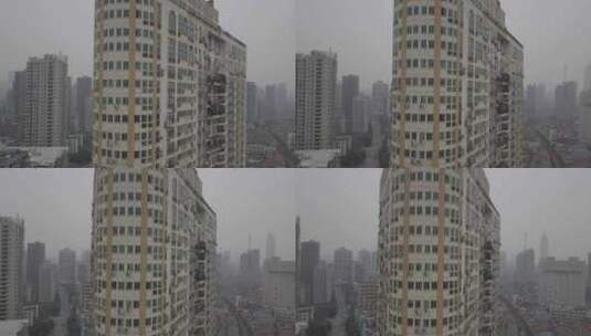 航拍武汉汉口城市楼房建筑高清在线视频素材下载