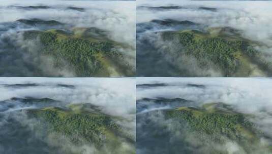 航拍云雾缭绕的青山高清在线视频素材下载