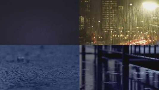 城市下雨车流雨滴夜雨雨季路灯空境视频素材高清在线视频素材下载
