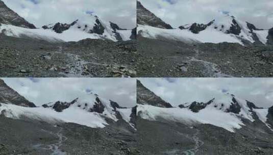 航拍四川甘孜贡嘎山卫峰乌库楚雪山风光高清在线视频素材下载