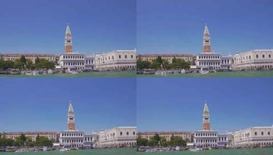 威尼斯河之旅圣马可钟楼和大教堂观光之旅高清在线视频素材下载