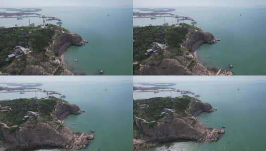 航拍大海海浪沙滩礁石高清在线视频素材下载