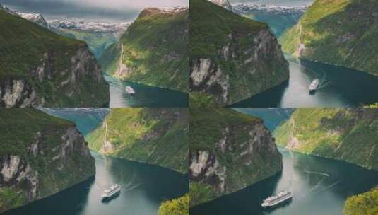 挪威盖朗格峡湾高清在线视频素材下载