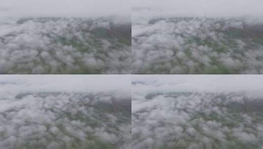 航拍新疆阿勒泰禾木风景区的秋雾高清在线视频素材下载