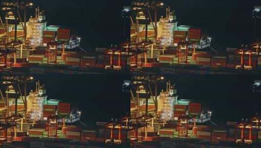 港口夜景夜间晚上素材高清在线视频素材下载