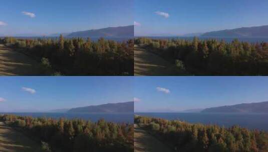 大理大理洱海秋天秋景湖泊航拍高清在线视频素材下载