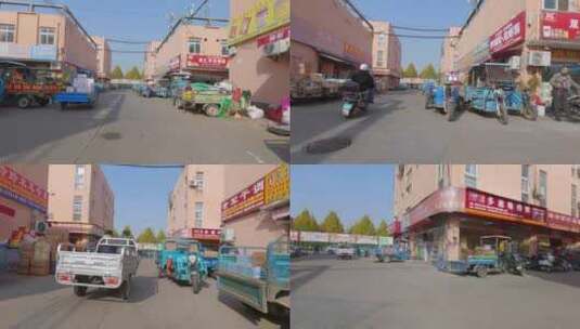 商贸市场人流三轮车实景摄影高清在线视频素材下载