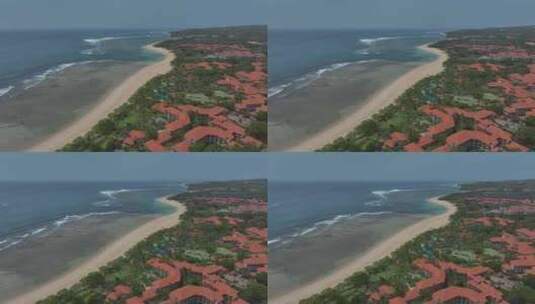 航拍印尼巴厘岛努沙杜瓦海滨度假村自然风光高清在线视频素材下载