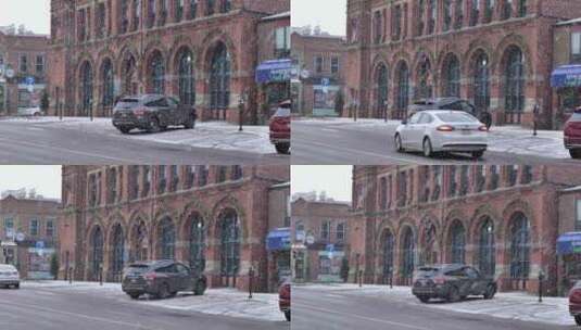 大雪中的加拿大街头高清在线视频素材下载