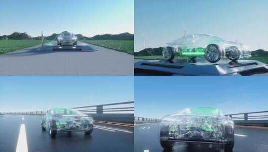 新能源电车无人驾驶快充加速漂移高清在线视频素材下载