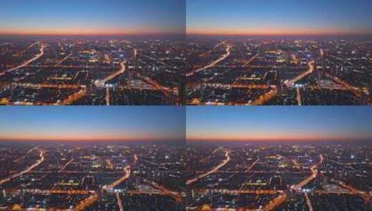 天津城市夜景全景航拍高清在线视频素材下载
