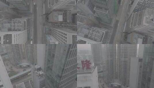 俯拍香港马路街道高清在线视频素材下载