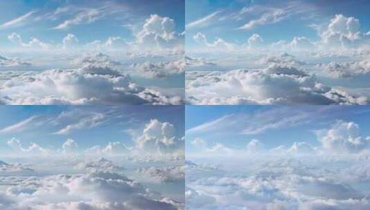 天空中飘动的白云朵朵8K视频高清在线视频素材下载