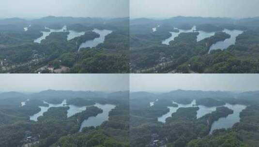 惠州市惠城红花湖景区航拍森林山川湖泊风景高清在线视频素材下载