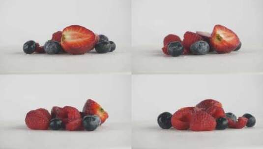 覆盆子、草莓和蓝莓高清在线视频素材下载