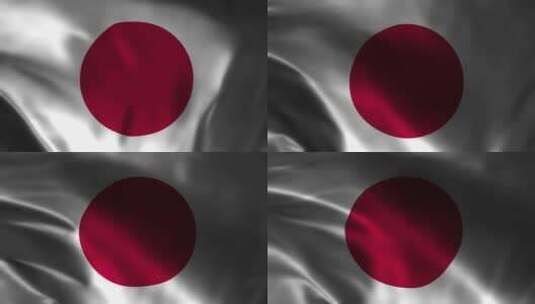 日本国旗。日本挥舞国旗。日本国旗在风中挥高清在线视频素材下载