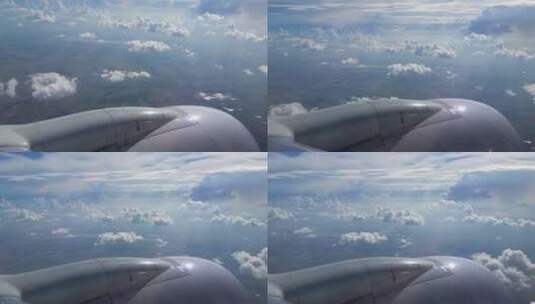 云层中的飞机窗外高清在线视频素材下载