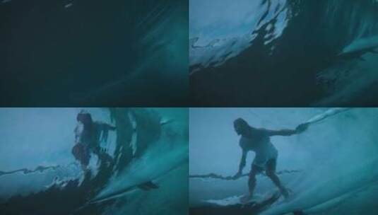 水下拍摄冲浪高清在线视频素材下载