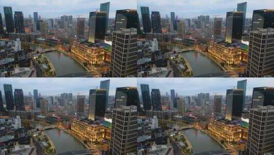上海外滩乍浦路桥苏州河夜景延时摄影视频素高清在线视频素材下载