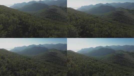 无人机镜头：克罗地亚的晴天维莱比特：山脉高清在线视频素材下载