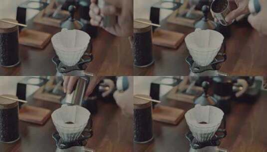 倒咖啡 过滤咖啡 制作咖啡高清在线视频素材下载
