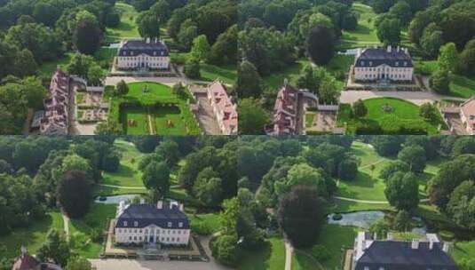德国科特布斯布莱尼茨宫鸟瞰图高清在线视频素材下载