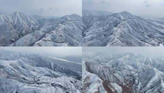冬季雪景 唯美雪山风景高清在线视频素材下载