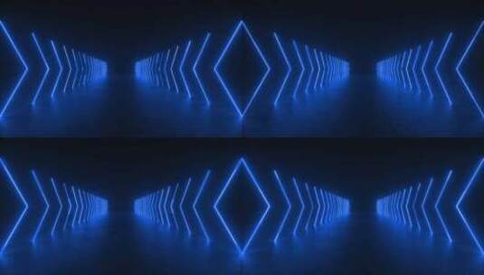 霓虹蓝光隧道高清在线视频素材下载