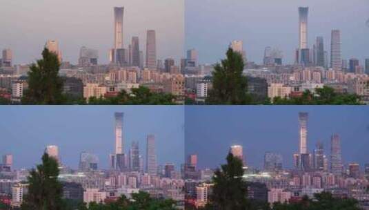北京城市CBD日转夜高清在线视频素材下载